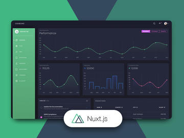 Detail Dark Dashboard Template Nomer 6