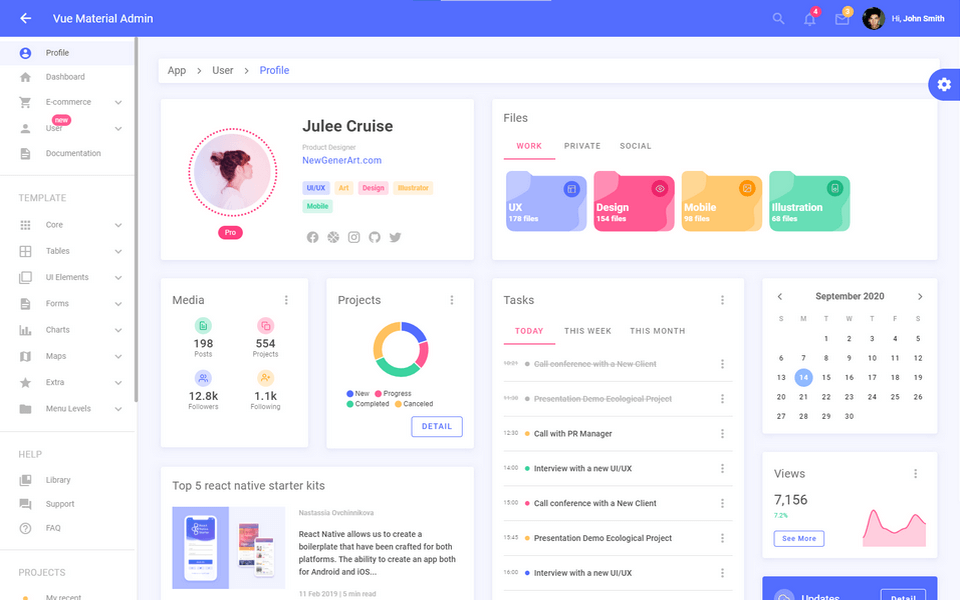 Detail Dashboard Template Material Design Nomer 43