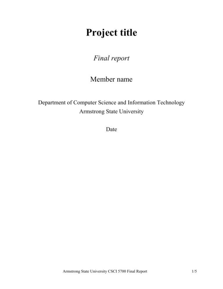 Detail Data Science Project Report Template Nomer 8