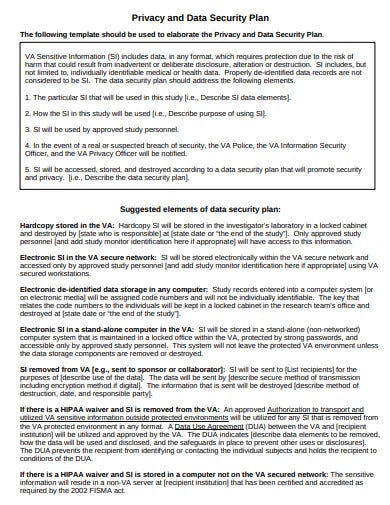 Detail Data Security Plan Template Nomer 3