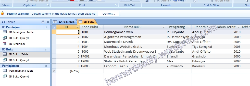 Detail Database Peminjaman Buku Nomer 9