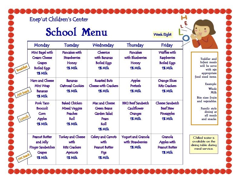 Detail Daycare Menu Template Nomer 13