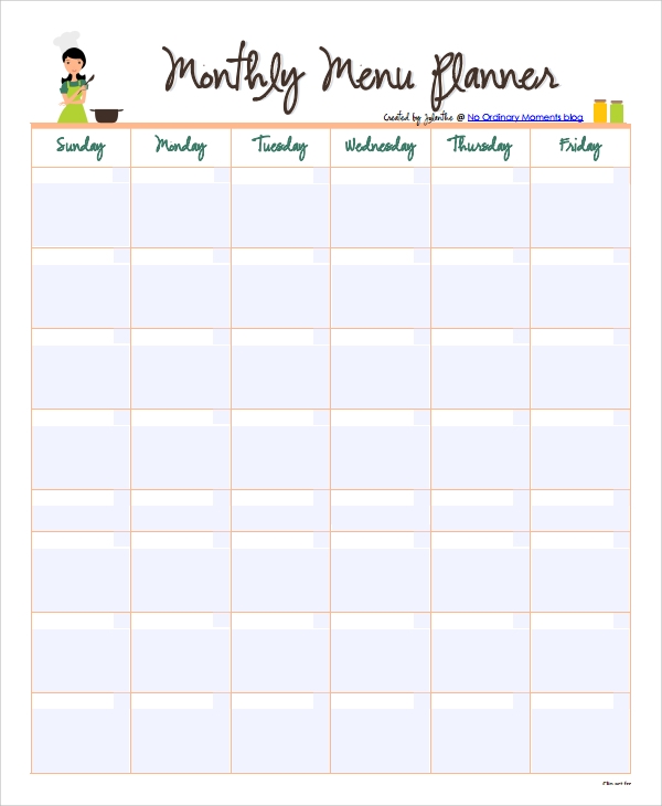 Detail Daycare Menu Template Nomer 19