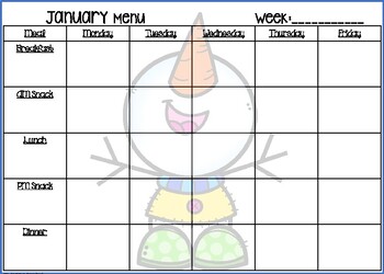 Detail Daycare Menu Template Nomer 20