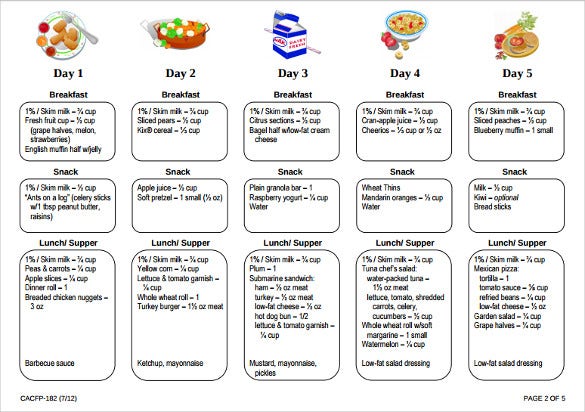 Detail Daycare Menu Template Nomer 5