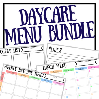 Detail Daycare Menu Template Nomer 41