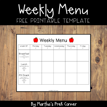 Detail Daycare Menu Template Nomer 48