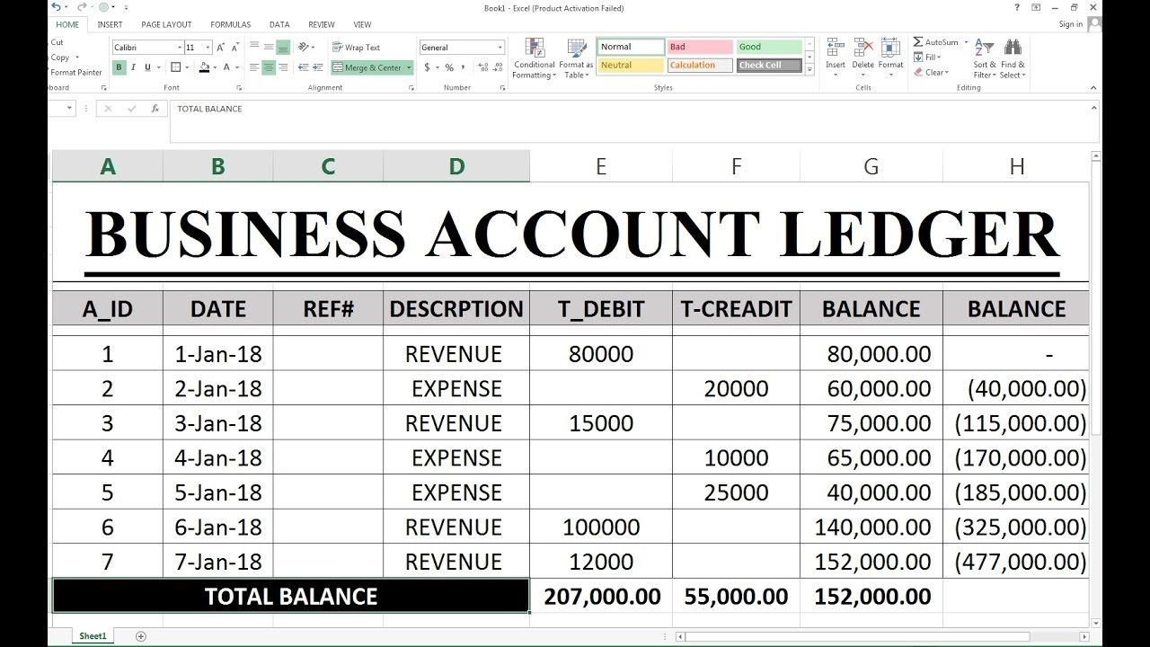 Detail Debit Credit Excel Sheet Template Nomer 2