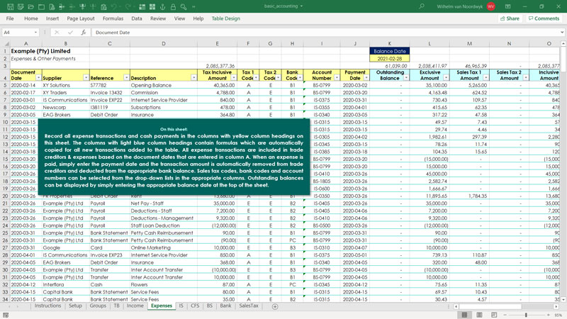 Detail Debit Credit Excel Sheet Template Nomer 18