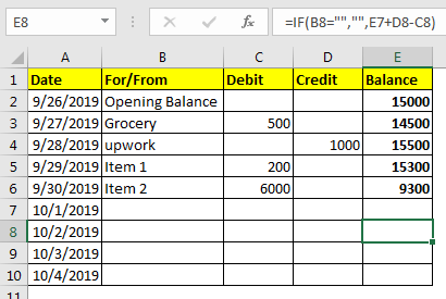Detail Debit Credit Excel Sheet Template Nomer 3