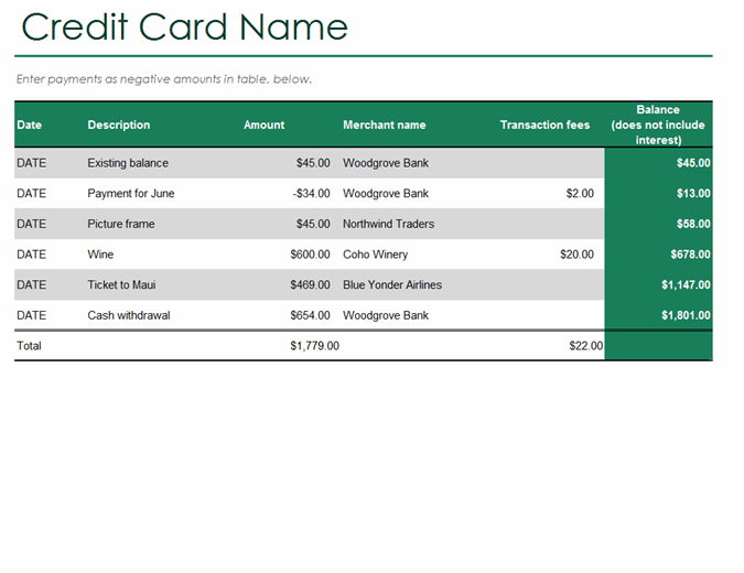 Detail Debit Credit Excel Sheet Template Nomer 31