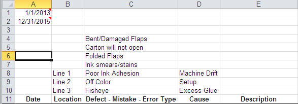 Detail Defect List Template Nomer 20