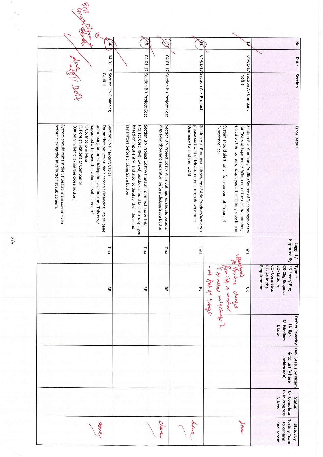 Detail Defect List Template Nomer 42