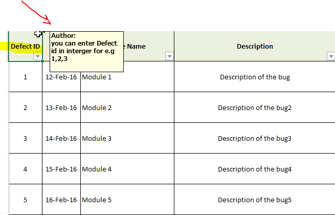 Detail Defect List Template Nomer 8