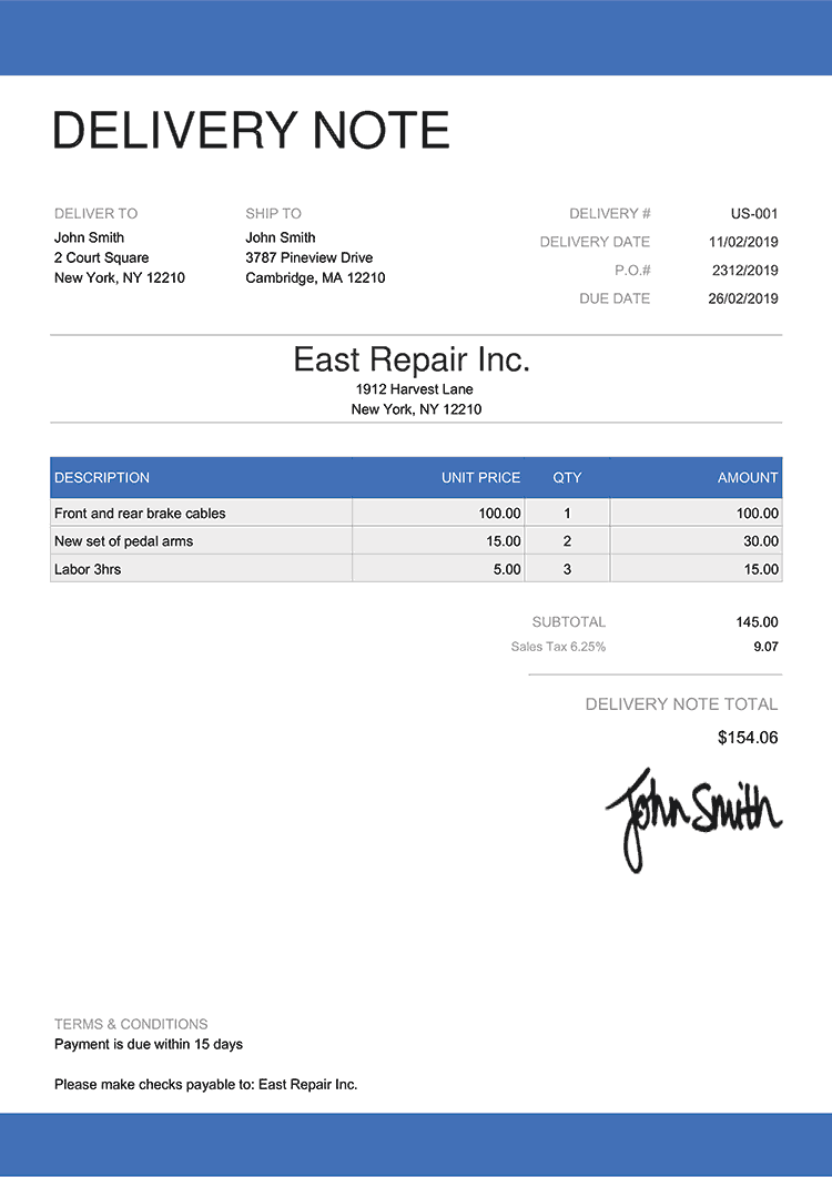 Detail Delivery Order Template Nomer 20