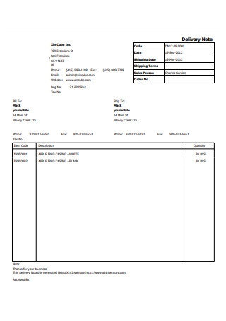 Detail Delivery Order Template Nomer 29