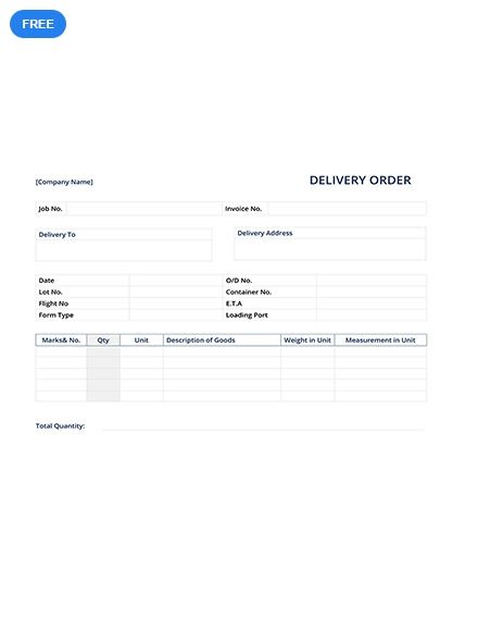 Detail Delivery Order Template Nomer 37