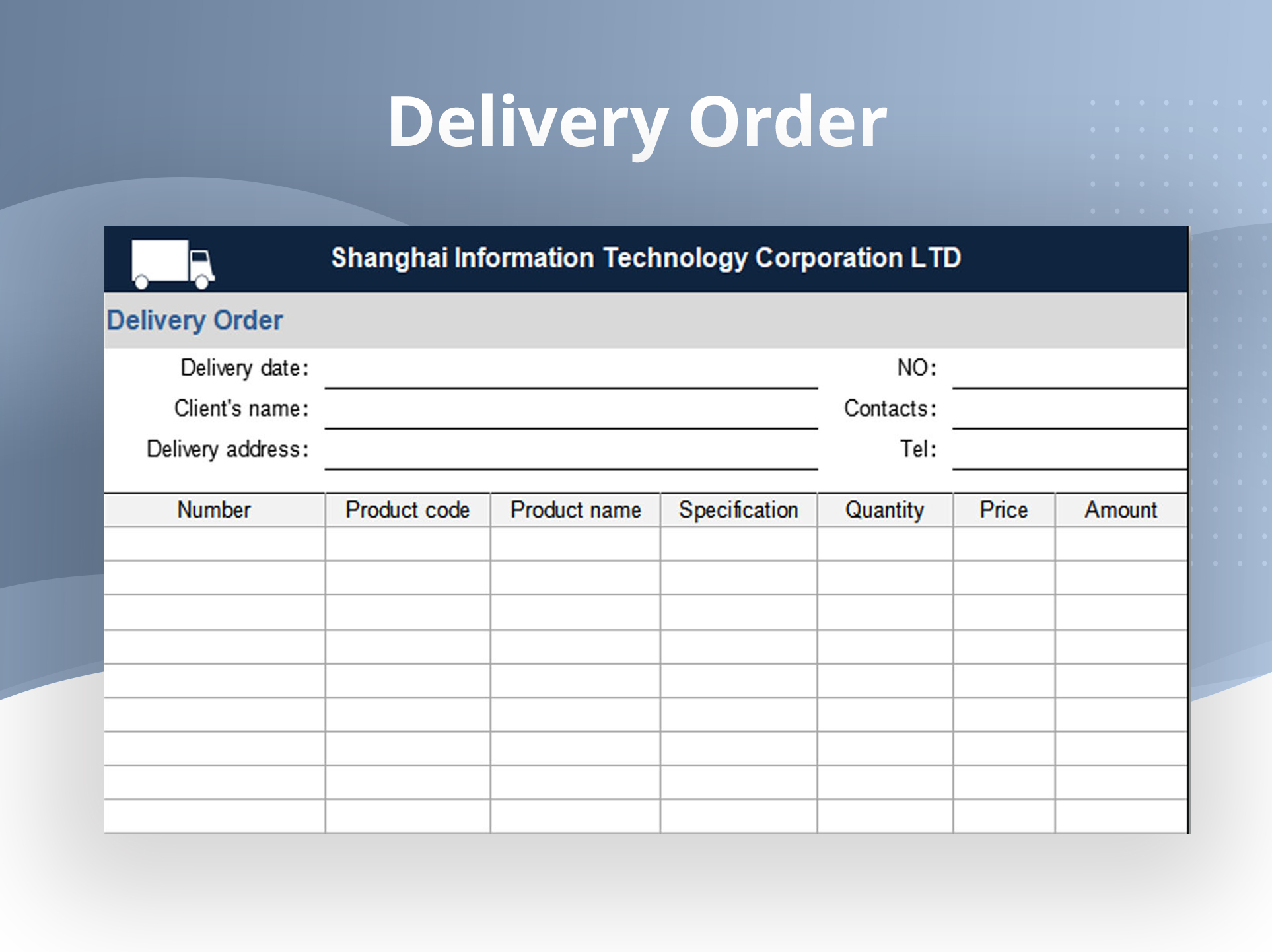 Detail Delivery Order Template Nomer 8