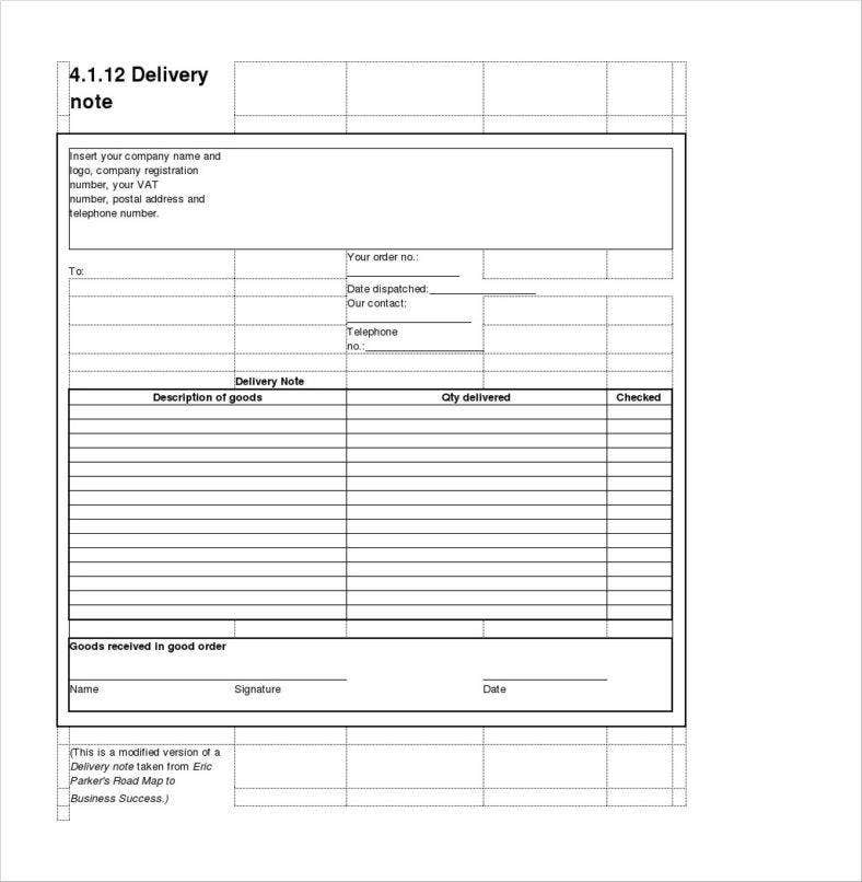 Detail Delivery Order Template Nomer 9