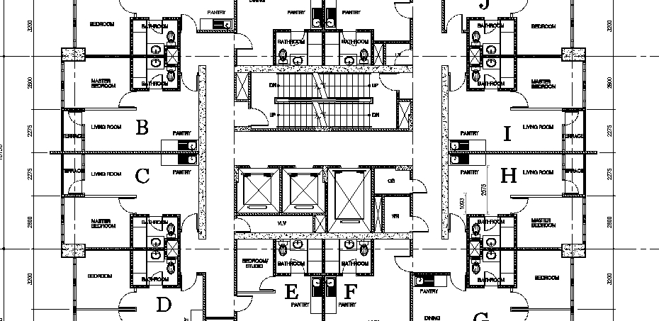 Detail Denah Gedung Apartemen Nomer 28