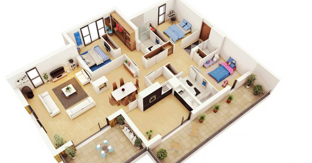 Detail Denah Kamar Apartemen Nomer 9