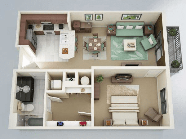 Detail Denah Kamar Apartemen Nomer 15