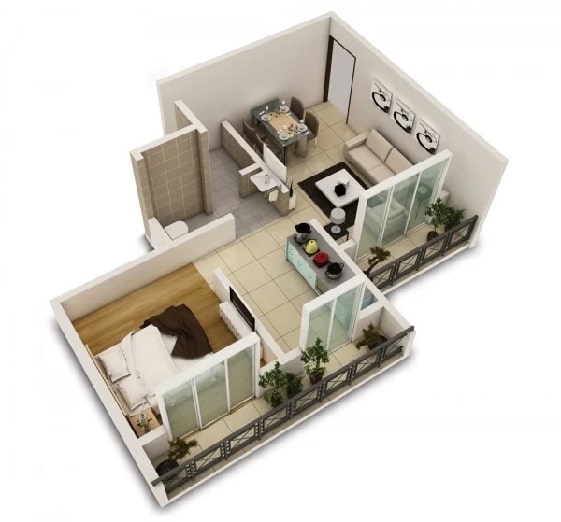 Detail Denah Kamar Apartemen Nomer 18
