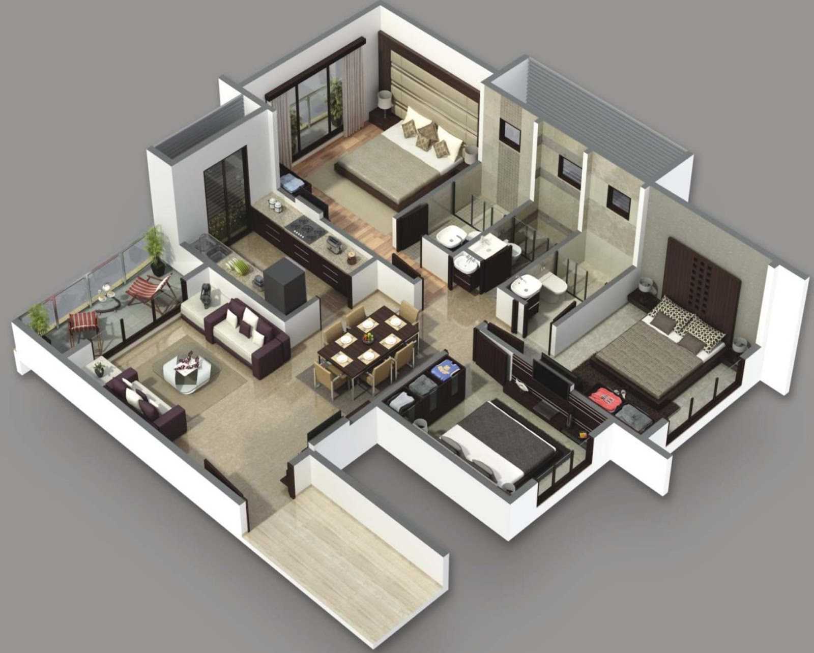 Detail Denah Kamar Apartemen Nomer 21