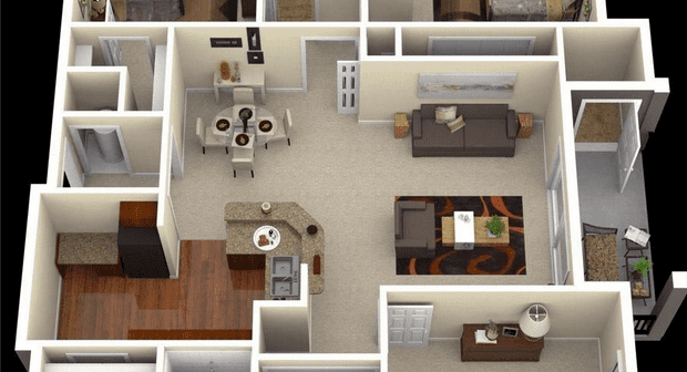 Detail Denah Kamar Apartemen Nomer 24