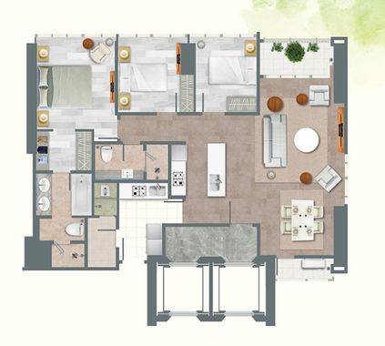 Detail Denah Kamar Apartemen Nomer 25