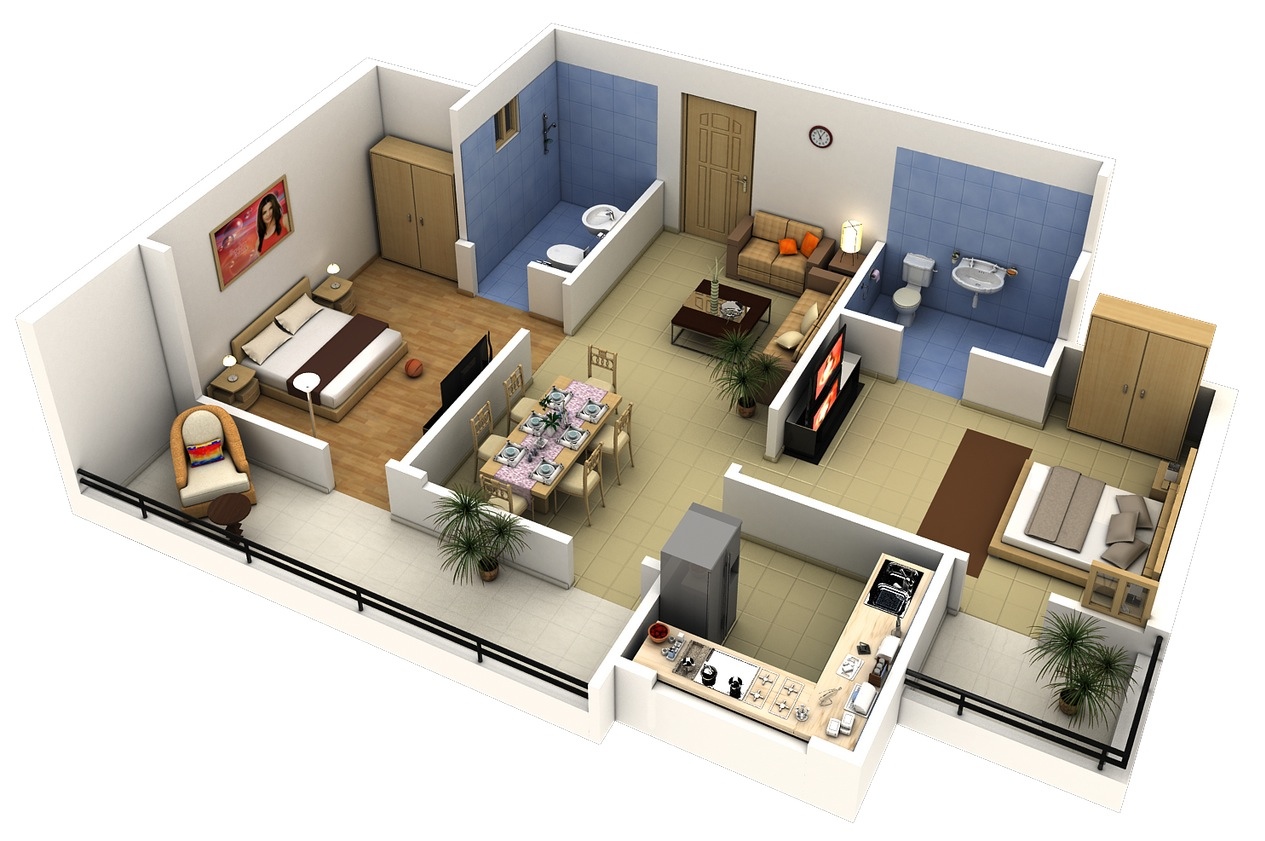 Detail Denah Kamar Apartemen Nomer 4