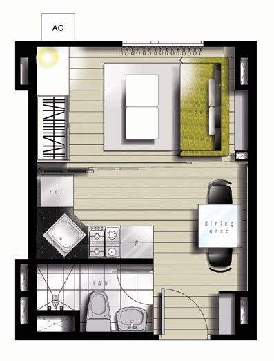 Detail Denah Kamar Apartemen Nomer 33