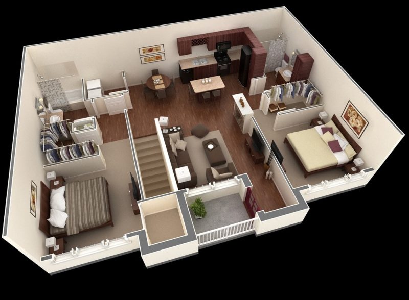 Detail Denah Kamar Apartemen Nomer 36