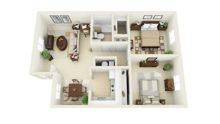 Detail Denah Kamar Apartemen Nomer 37