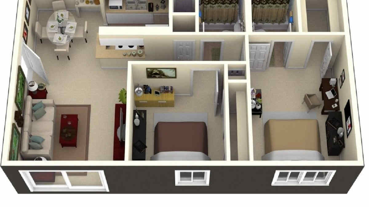 Detail Denah Kamar Apartemen Nomer 43