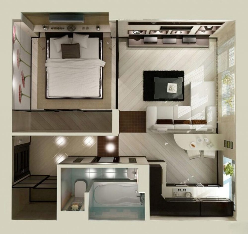 Detail Denah Kamar Apartemen Nomer 6
