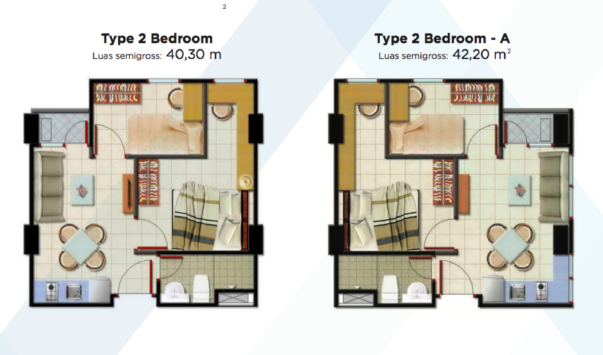 Detail Denah Kamar Apartemen Nomer 44