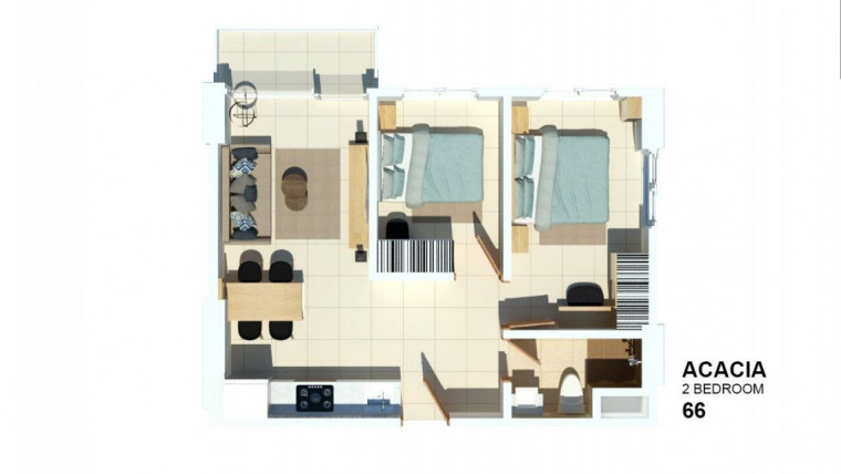 Detail Denah Kamar Apartemen Nomer 46