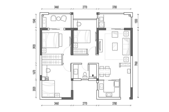 Detail Denah Kamar Apartemen Nomer 49