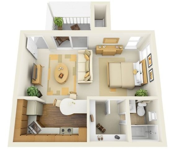 Detail Denah Kamar Apartemen Nomer 8