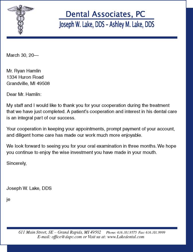 Dental Treatment Plan Letter Template - 47+ Koleksi Gambar