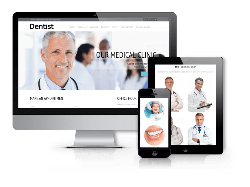 Detail Dentist Bootstrap Template Nomer 48