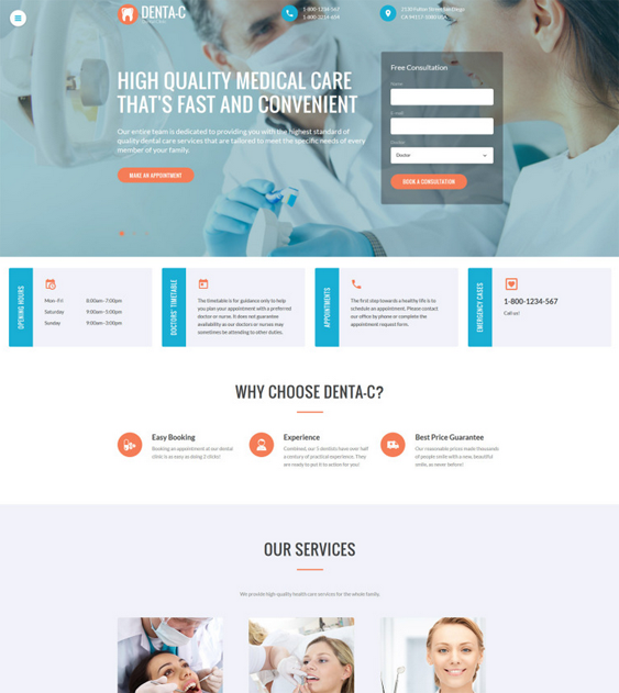 Detail Dentist Bootstrap Template Nomer 10