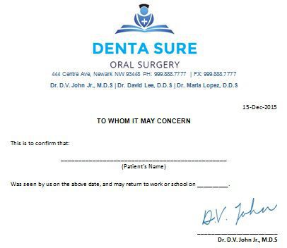 Detail Dentist Note Template Nomer 29