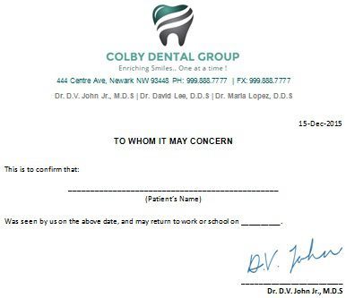 Detail Dentist Note Template Nomer 6