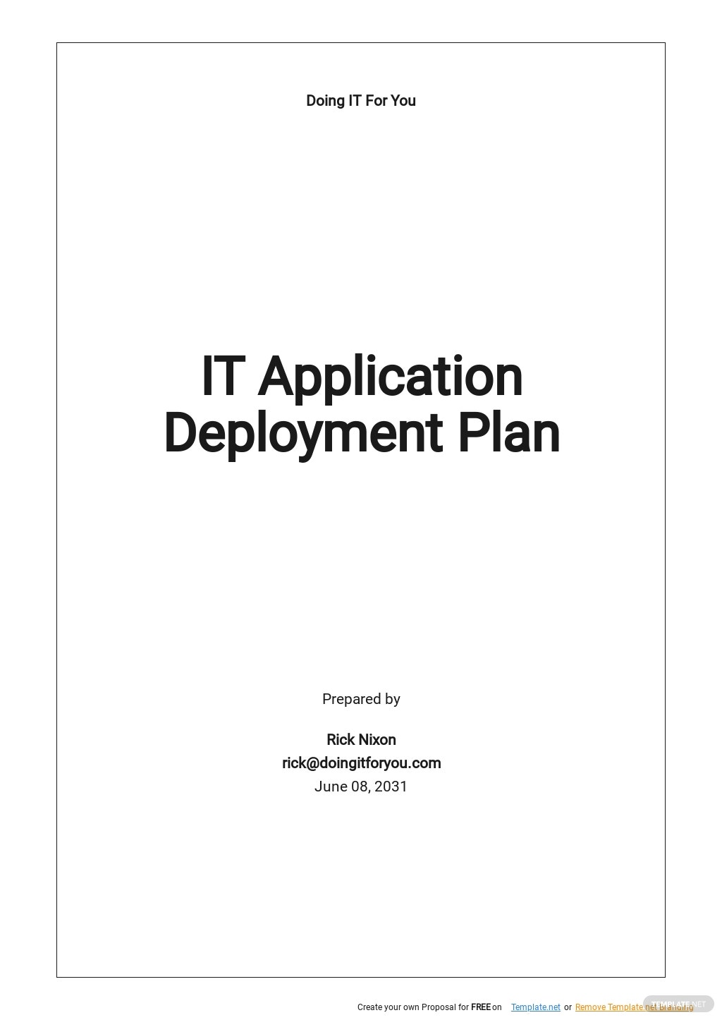 Detail Deployment Plan Template Nomer 32