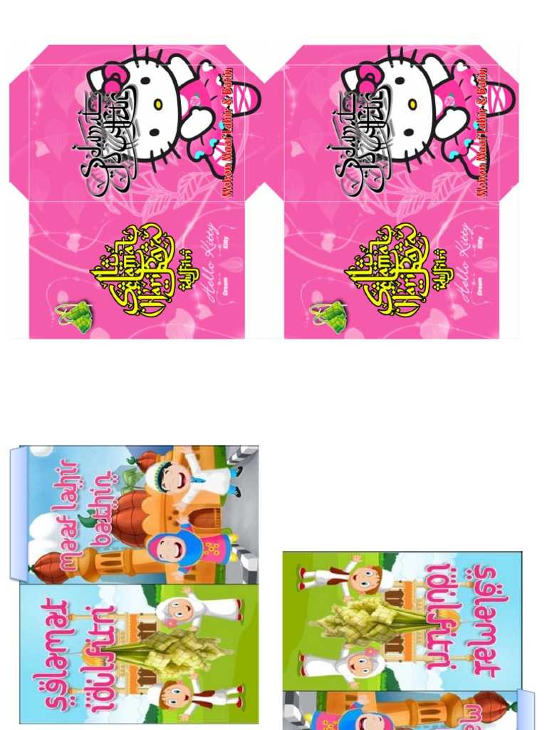 Detail Desain Amplop Lebaran Lucu Hello Kitty Nomer 9