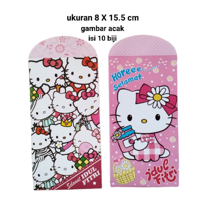 Detail Desain Amplop Lebaran Lucu Hello Kitty Nomer 10
