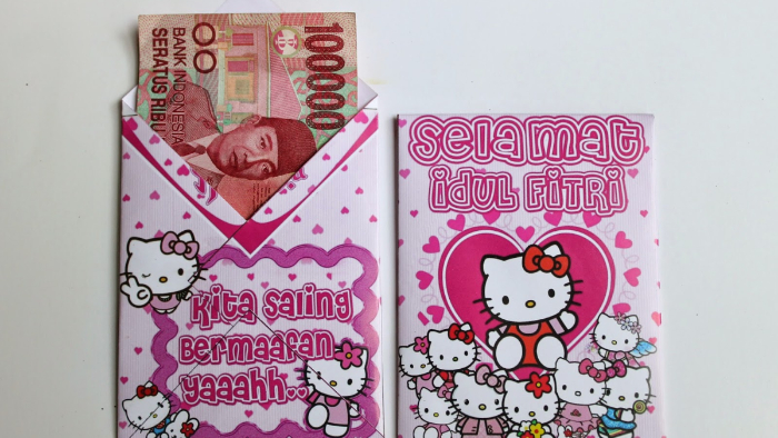 Detail Desain Amplop Lebaran Lucu Hello Kitty Nomer 5