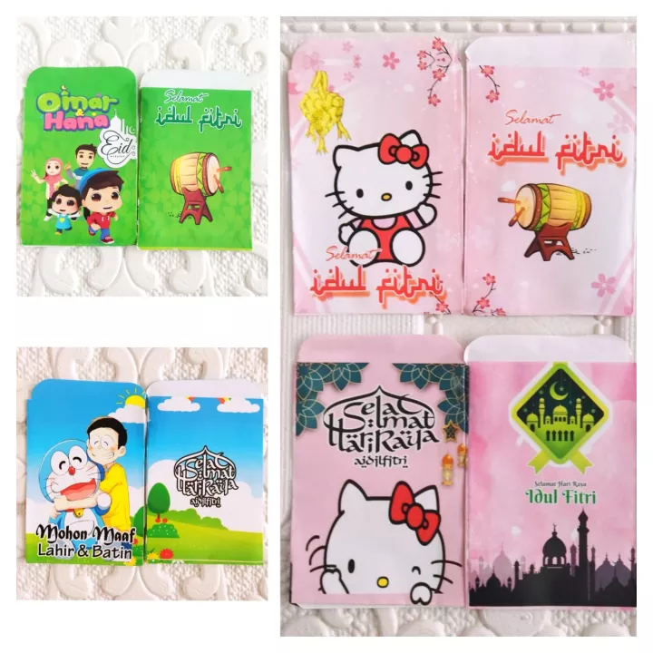 Detail Desain Amplop Lebaran Lucu Hello Kitty Nomer 44
